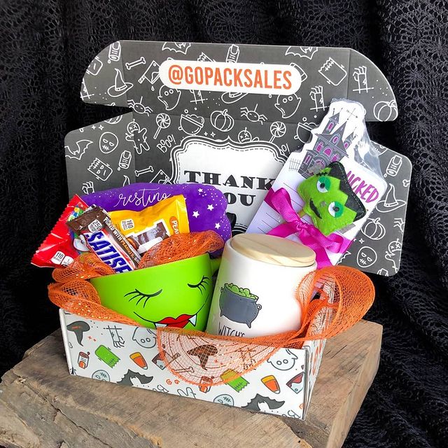 Custom birthday mailer filled with colorful candy pouches