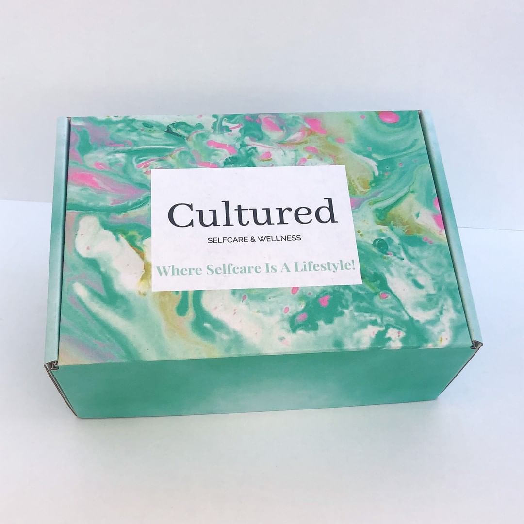 Green and aqua watercolor-style skincare mailer