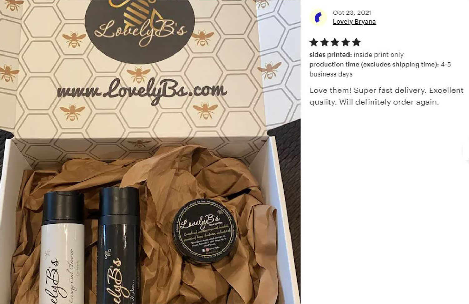 Elegant brown kraft box with ribbon and eco-friendly branding